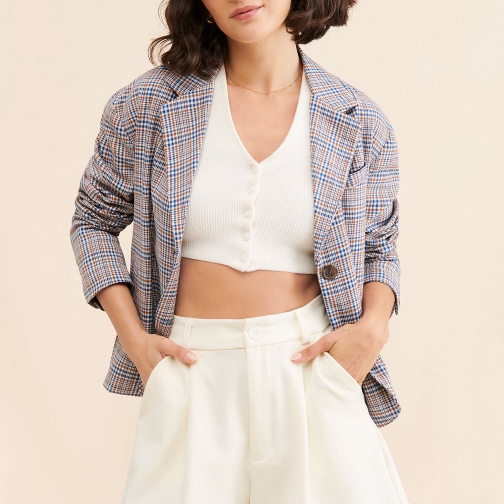 We the Free Cali Plaid Blazer